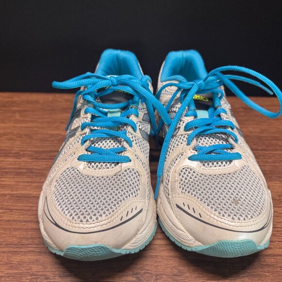 Asics GEL Blur33 T379N Women’s Running Shoes US 8 White Blue - Picture 3 of 4